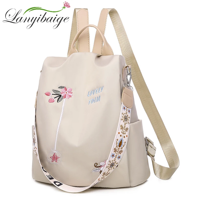 

2021 New Fashion Anti-Theft Multifunctional Backpack Girl Oxford Cloth Shoulder Bag Large Capacity Travel School Bag