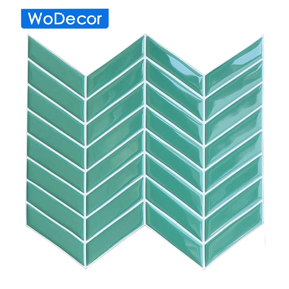 

WODECOR 3D-Effect Herringbone Wall Sticker Kitchen Anti-Greasy Wallpaper Bakery Decoration Stick Peel,bathroom decoration sticke