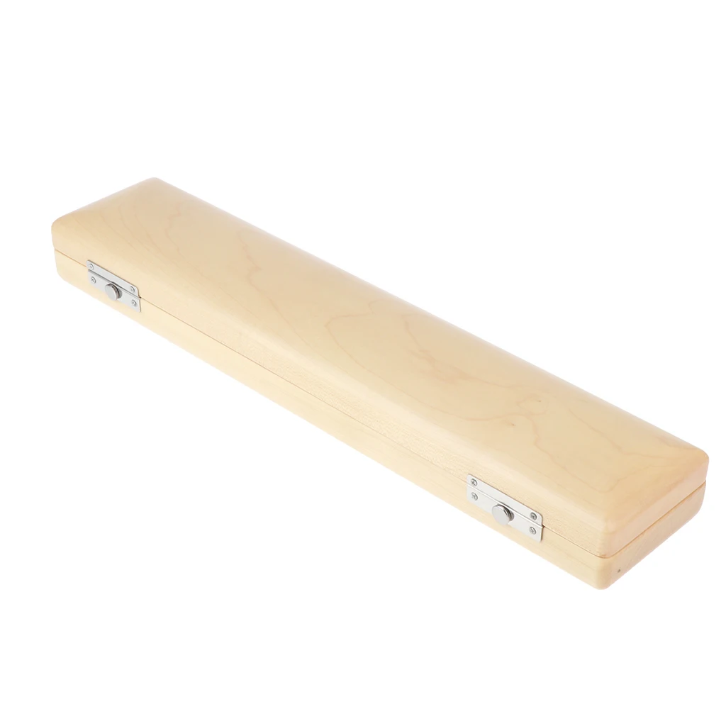 Wooden Carrying Flute Protective Case For 16 Holes Flute Musical Parts Beige Portable Carrying Storage Set Flute Storage Box