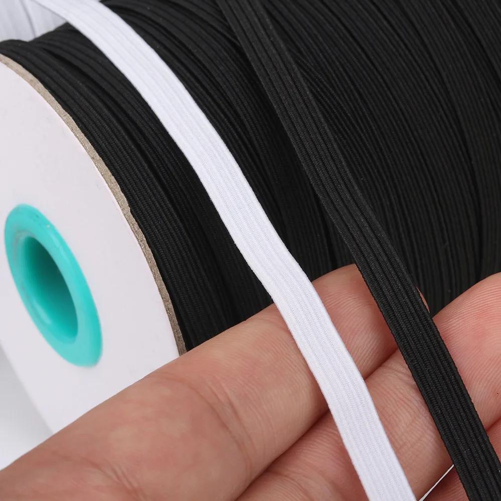 Mask Elastic Bands Rope 3/6/8/10/12/15/20/30/35/40mm Black White Polyester Elastic Cord for Clothes Garment Sewing Accessories