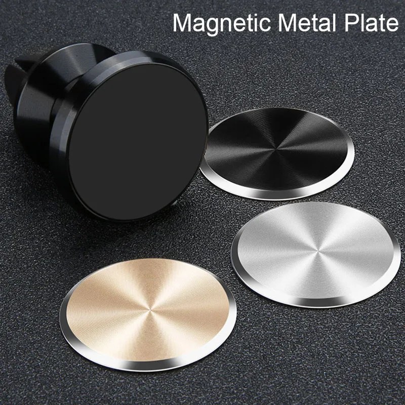 Metal Plate Phone Holder Sticker on Xiaomi Redmi Note 6 Pro Glossy CD Vein Magnet Car Holder Mount Sheet for iPhone XR Xs Max image 2