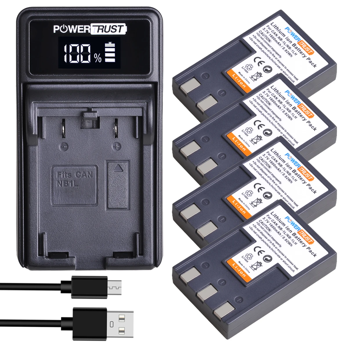 PowerTrust 1600mAh NB-1L NB-1LH NB1L NB1LH البطارية و LED شاحن لكانون S100 S110 S230 S400 S410 الرقمية كاميرات