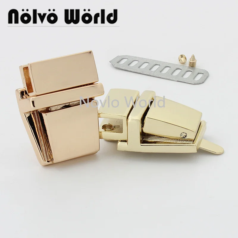 Nolvo World 2-10 pieces 7 colors 25*17mm bag locks for women press lock for bags light gold push bag lock