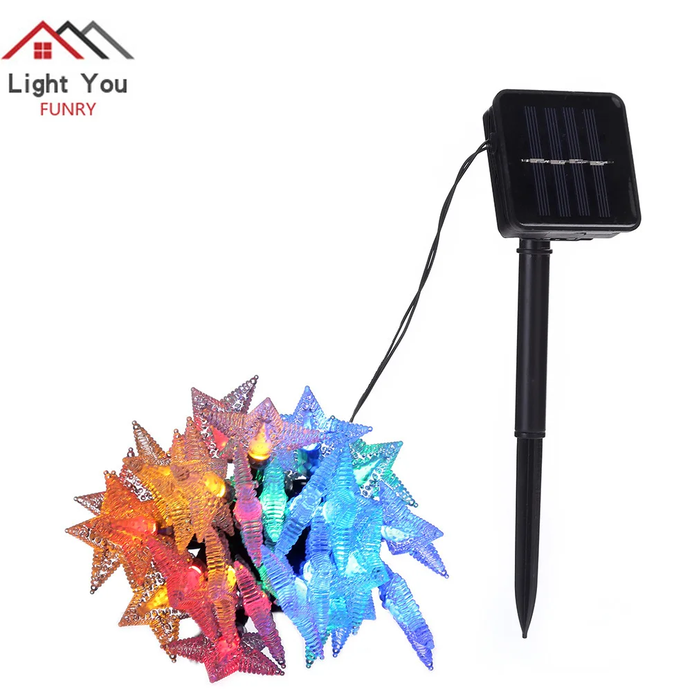 

Solar 30led Pentagram Christmas Light Strings Halloween Outdoor Garden Decorative Light Strings