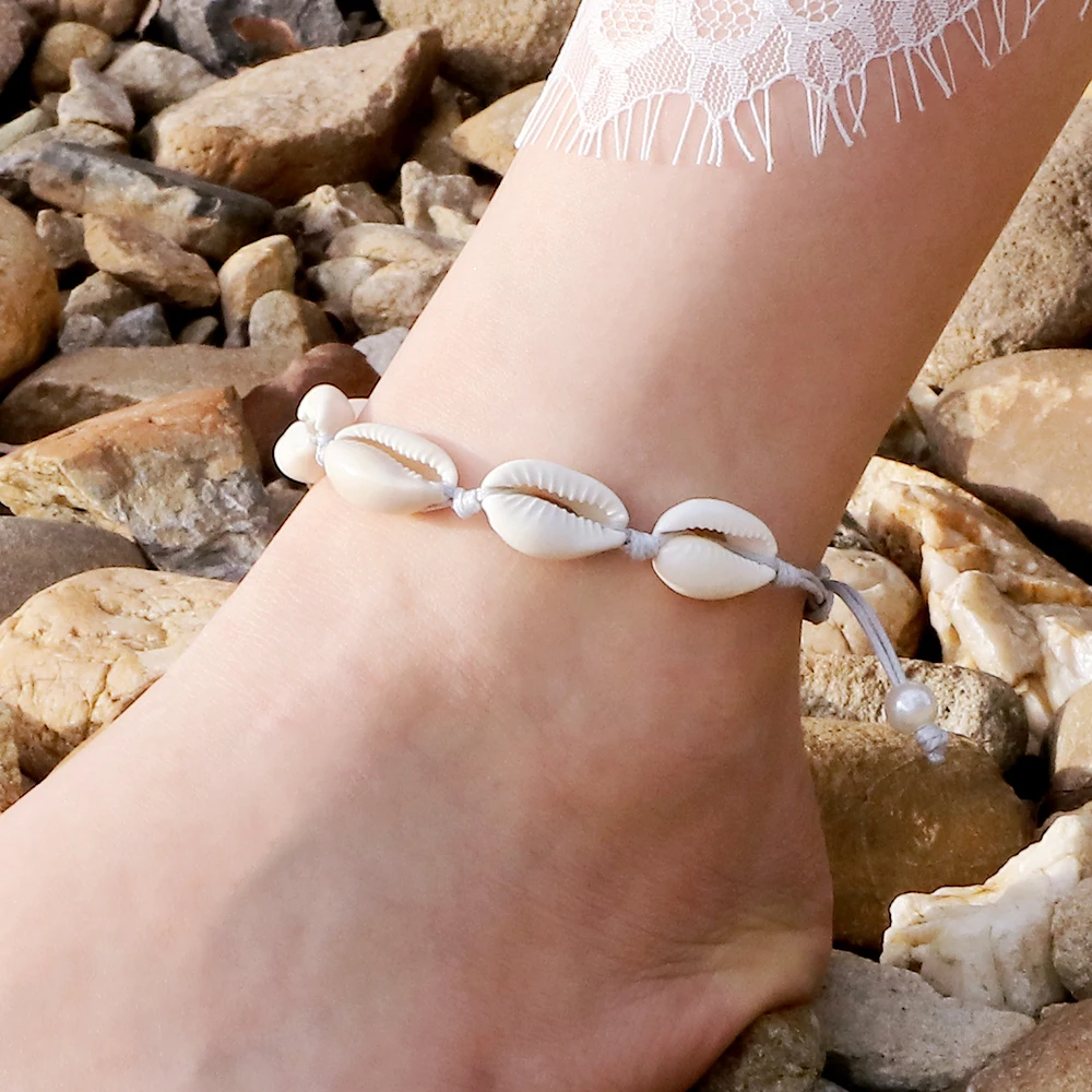 Handmade Shell Anklets Bohemia Nature Seashell Foot Jewelry For Women Girls Gifts Charm Anklets Bracelets Fashion Summer Jewelry