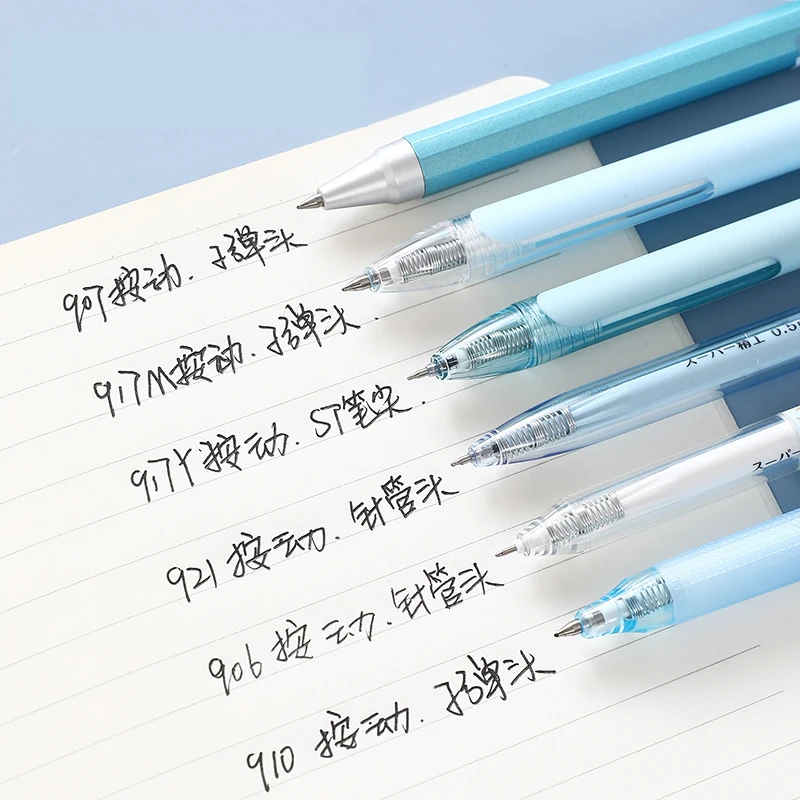 6pcs/lot 0.5mm Gel Pen Smooth Writing Hand Comfort 5 Colors Available School/Office Writing Stationery