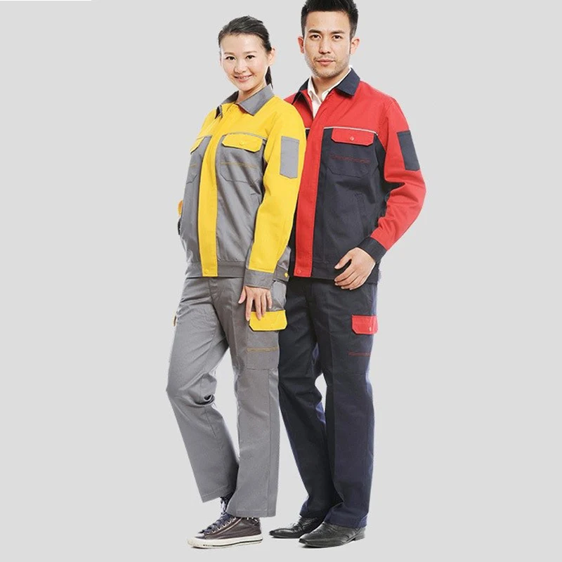 

Woman Men Work Overall Working Uniforms Autumn Winter Reflective Coverall Welding Car Workshop Mechanic Wear Resistant Plus Size