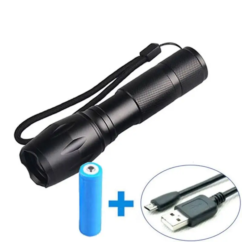 Free Shipping LED Flashlight 8000 Lumens X900 LED XML T6 Tactical Torch Light Zoom Powerful Lamp Lighting with USB Charger