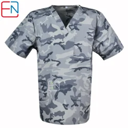 Uniformes de scrub para hombres, diseño clásico de enfermería, Top con cuello en V, manga corta, 100% algodón, S-6XL