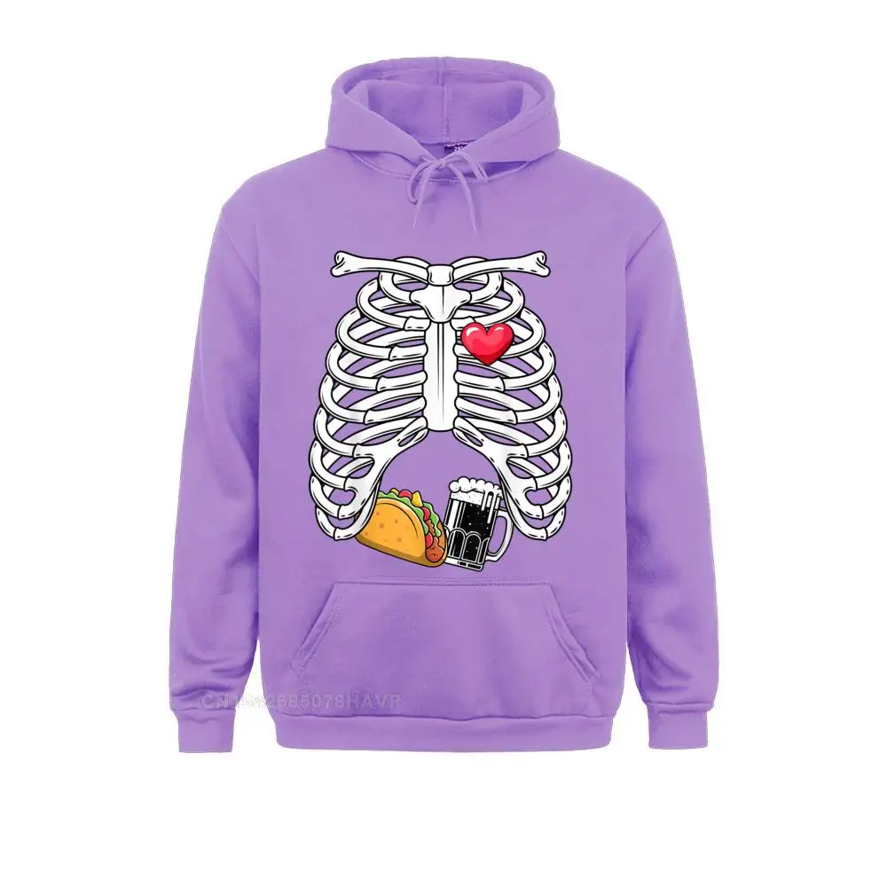 Skeleton Pregnancy Tacos Beer Xray Funny Halloween Soon Dad Hoodie Funky Men Sweatshirts Long Sleeve Hoodies Hoods