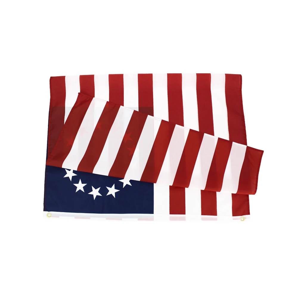 90*150cm 100% polyester American 13 stars Betsy Ross Flag With Grommets