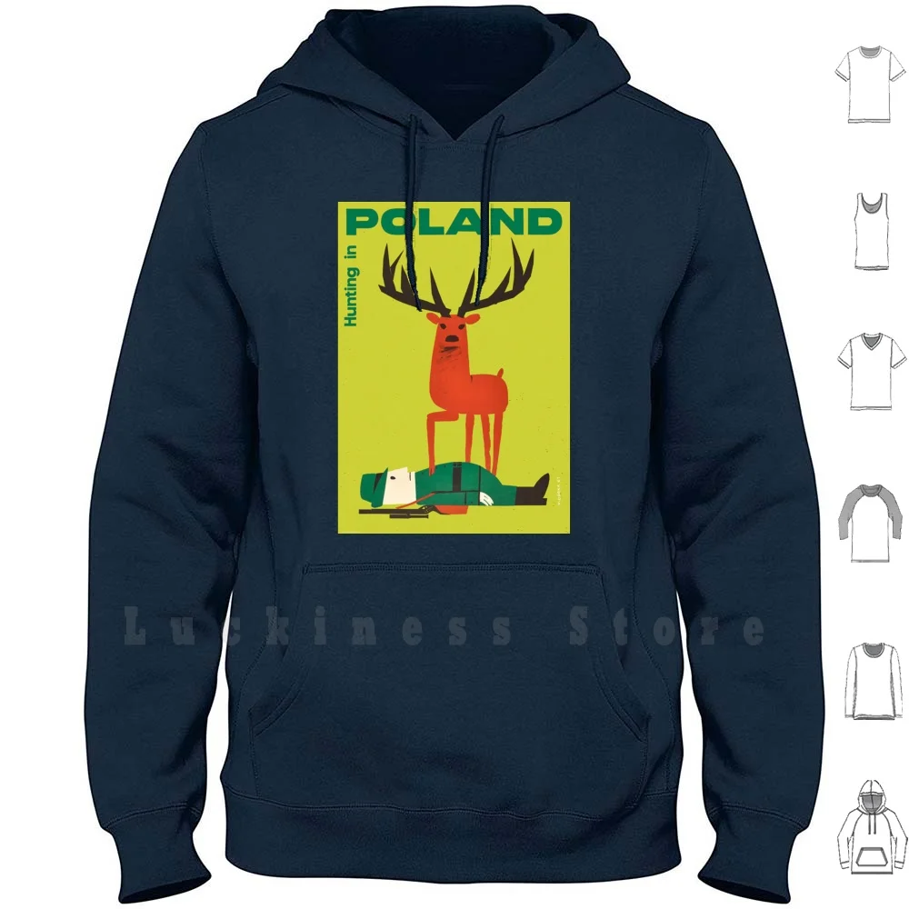 Polska Polish Poland Vintage Anti Hunting Travel Poster hoodies long sleeve Hunting Ban Hunting Ban Support Vegan