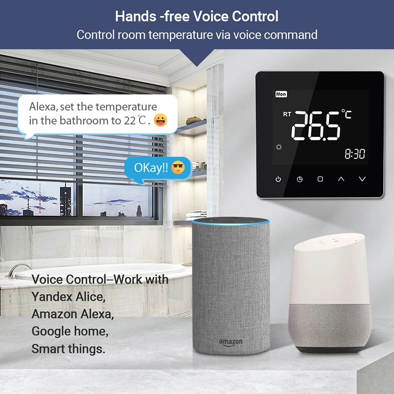 Tuya WiFi Smart Thermostat Temperature Remote Controller for Water/Gas Boiler Works with Google Home, Alexa