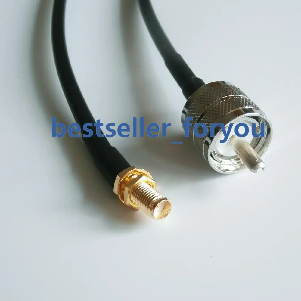 SMA Female To UHF Male Plug PL259 PL-259 RF Straight Pigtail Jumper RG58 Cable 50cm