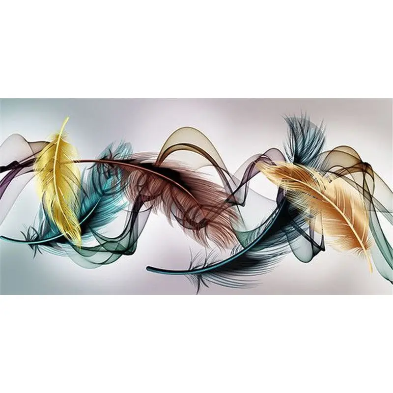 GATYZTORY Diy Painting By Numbers Colored Feathers For Child Adult Diy Acrylic Paints  40*50cm On Canvas Living Room Gift