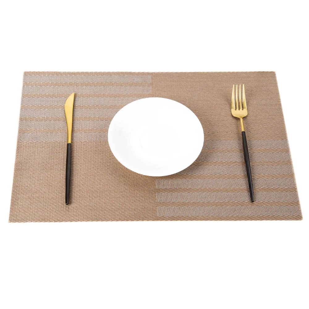 4 Pcs/set Simple Stripe PVC Placemats Kitchen Dining Coffee Table Place Mats Coasters Kitchen Accessories Individuales De Mesa
