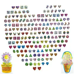 Fashion Cute 1 Sheet Cartoon Reward Crystal Stickers Toy Wonderful Children Stickers Earring Stickers For Kids Funny Toy