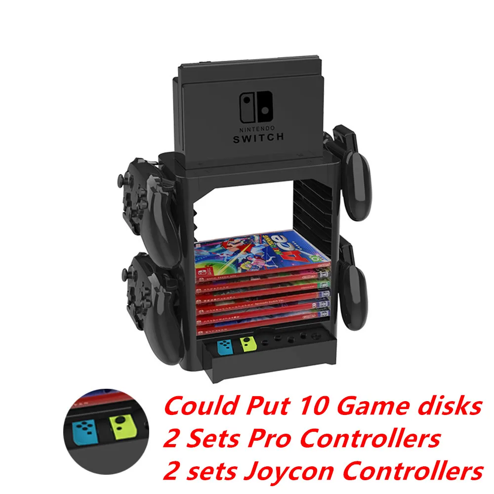 Game Storage Tower for Nintendo Switch - Game Disk Rack and Controller Organizer Compatible with Nintendo Switch and Accessories