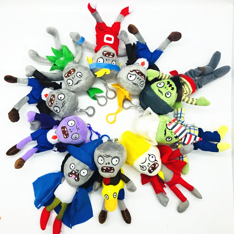 

10 Styles Plants vs Zombies Plush Pendant Toy 18cm PVZ Hats Duck Zombies Plush Soft Stuffed Toys Doll Gifts for Children Kids