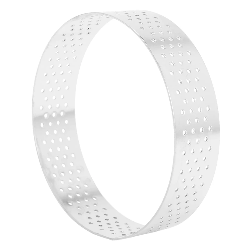 Circular Aço Inoxidável Tart Ring, Torre Pie Mold, Ferramentas De Cozimento, Bolo Perfurado, Mousse Ring,8cm, 10 Pcs