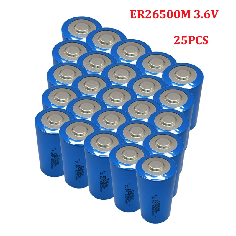 25PCS NEUE ER26500M ER26500 26500 smart wasser gas meter batterie typ C Größe 3,6 V PLC lithium-batterien Hohe vergrößerung