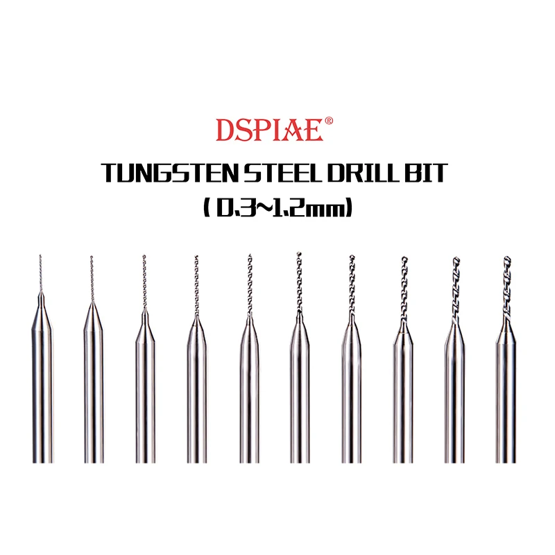 

DSPIAE DB-03 Tungsten Steel Drill Bit 0.3~1.2mm Combo Set Model Assembly Tool Hobby Accessory