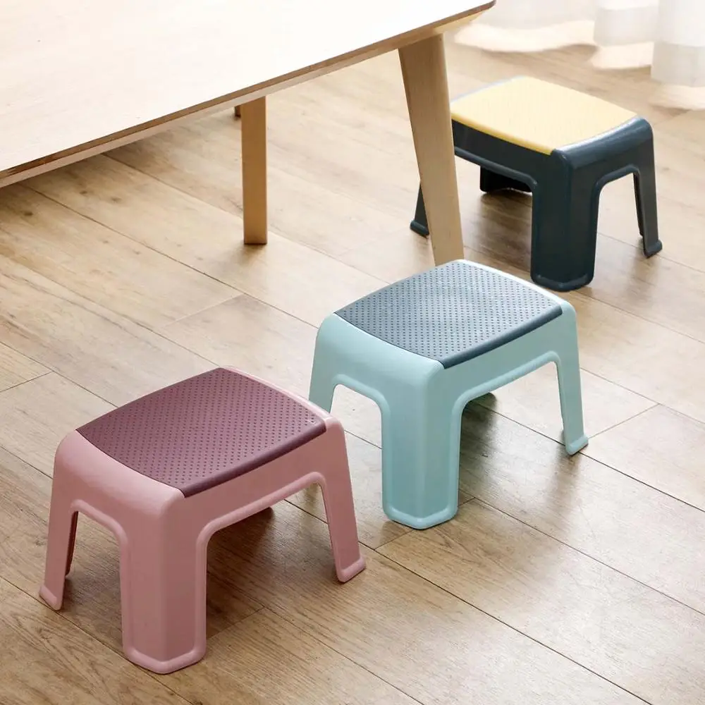 4 Legs Low Stool Baby Anti-slip Footstool Child Bathing Stool Household Plastic Adult Change Shoes Bench Kids Furniture