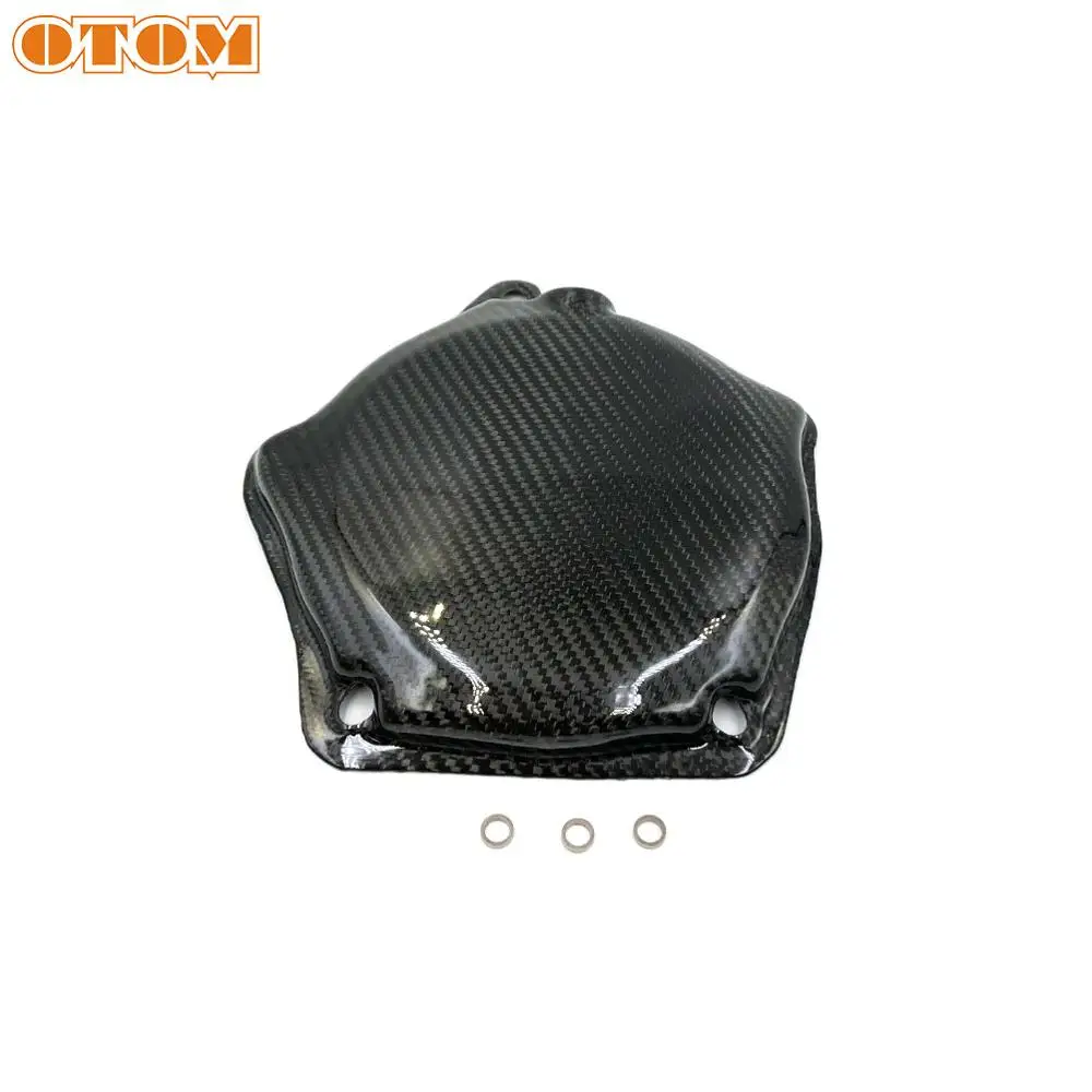 OTOM Motorcycle Clutch Cover Protector Guard Carbon Fiber For KAWASAKI KX250F KXF 250 2013-2016 Pit Dirt Bike Accessories