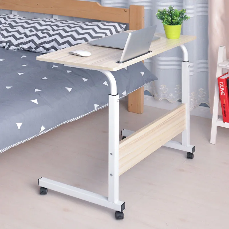 Rimovibile Da Letto Tavolo Del Computer Portatile Desk Notebook Stand Comodino Divano Letto Regolabile Portatile Scrivania Del Computer con Ruote Letto Scrivania Tavolo