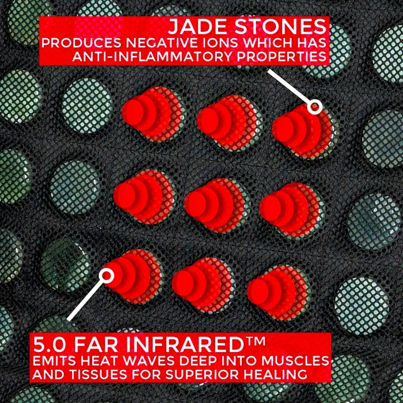 Massage Mattress Far Infrared Natural Jade Tourmaline Stone Cushion With Heating Pad  For Muscle Joint Pain  Sciatica