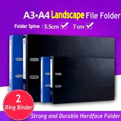 Landscape 2 Ring Binder Folder A4 A3 Document Organizer Transparent Bag A4 A3 Sheet Protective Document Bag