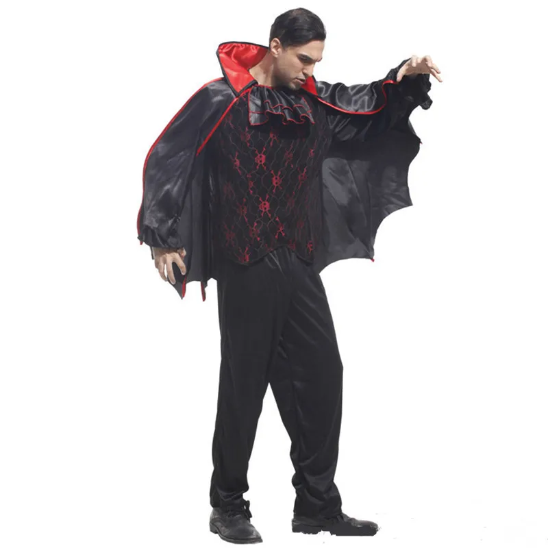 Homem adulto Halloween Vampiro Drácula Trajes Morcego Assustador Cosplay Purim Carnival Parade Masquerade Boate Role Play Party Dress