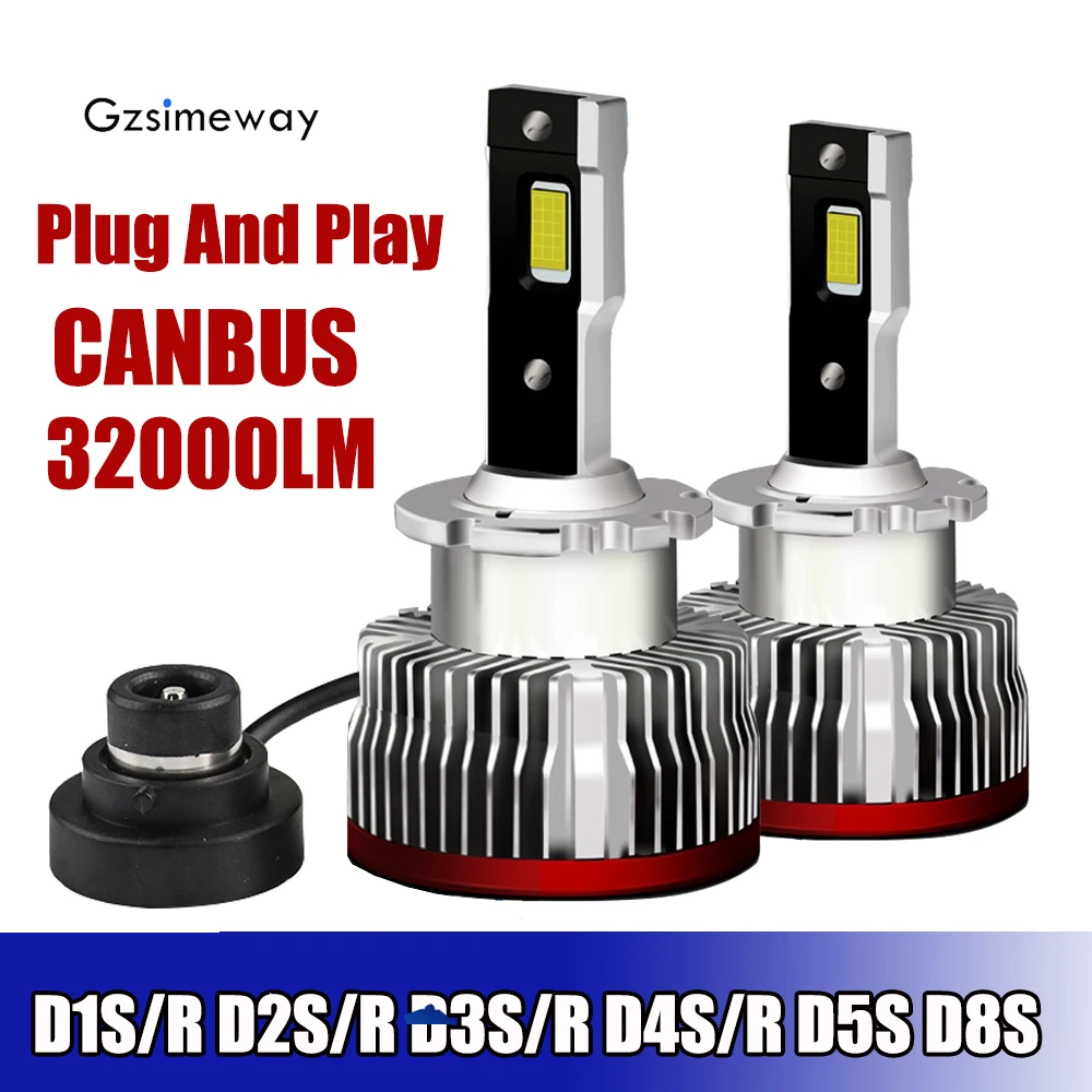 2PCS D4S LED Light D2S D1S D3S Canbus Car Headlamp 70W 32000LM HID Kits D5S D8S D1R D2R D3R D4R Auto Headlight Bulbs 6000K White