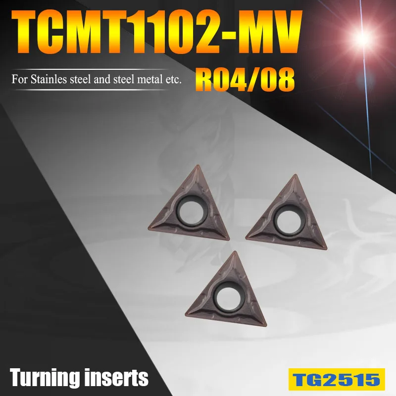 TCMT110204 TCMT110208 Internal Lathe Turning Tools Boring Bar Carbide Inserts CNC Cutter for Metal Steel and Stainless Steel