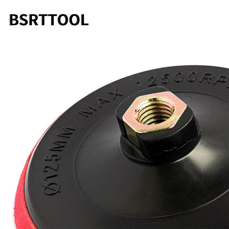 BSRTTOOL 2pcs 5 "후크 및 루프 백업 플레이트 얇은 연마 패드 플라스틱 소재 버핑 홀더 스톤 우드 메탈 배킹 디스크