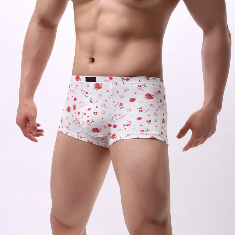 European Size Sexy Cotton Man Boxers Low Waist Cartoon Print Mens Boxers Breathable Male Underwear Cueca Calzoncillos Underpants