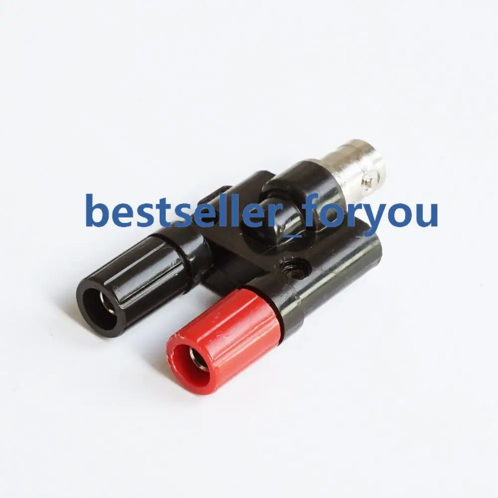 1Pcs Connector BNC Female To Two Dual 4mm Banana Binding Post Jack Connector Adapter