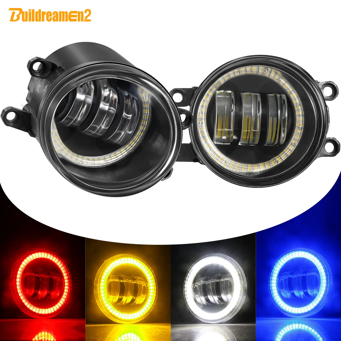 

2 X Angel Eye Fog Light Car LED Lens DRL Fog Driving Lamp 30W For Toyota Corolla Tacoma Camry Sienna Avalon Prius Tundra Estima