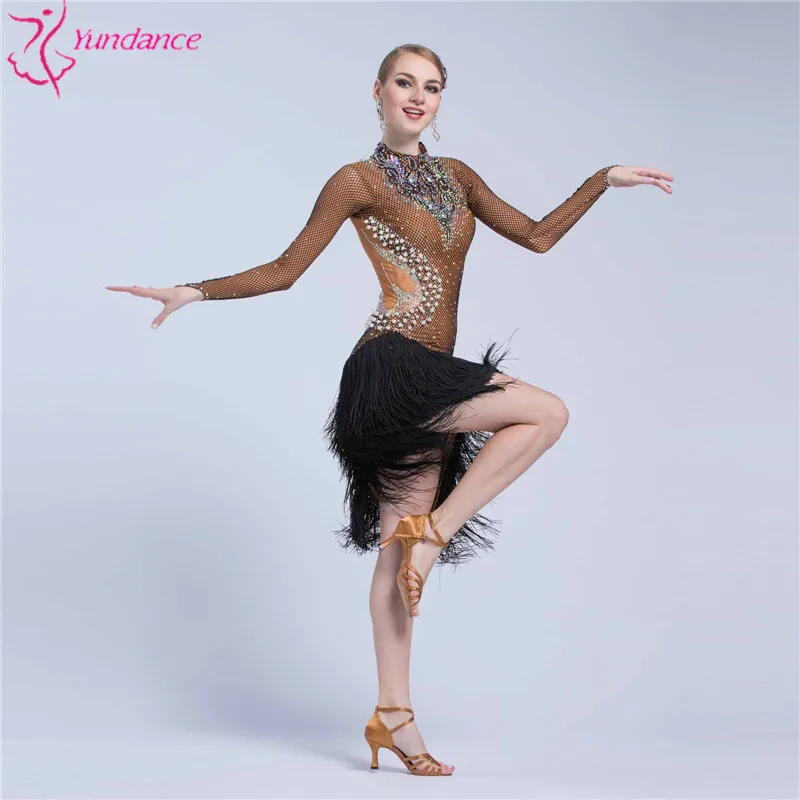 L-17152 High quality latin competition dance dress, new adult female dance dress fringe Latin dance dress for sale