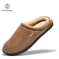 Brand Winter Men's Cotton Slippers Bedroom Thickening Sandals Shoes For Men Fashion Flat Casual Shoes Men Soft Soles Big Size 50