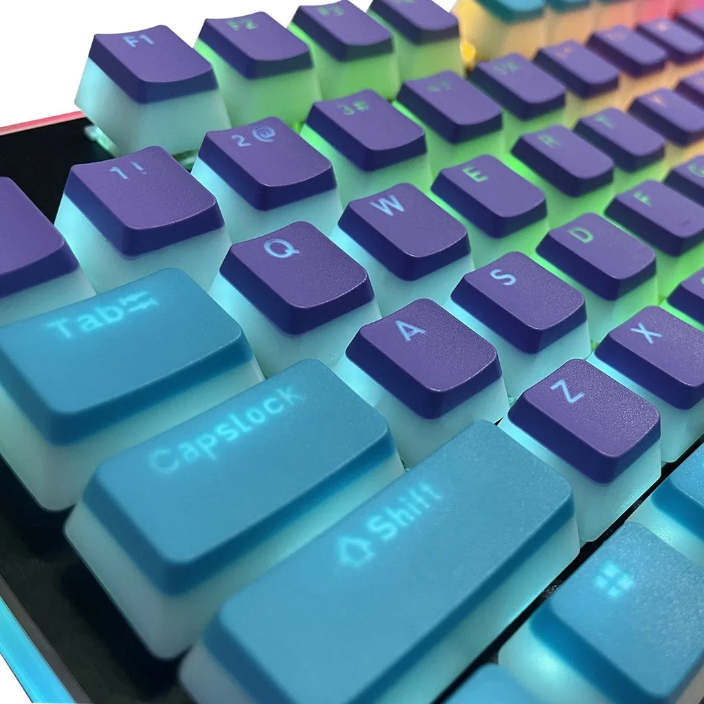 Pudim roxo azul keycap108double shot pbt pudim keycap ansi/iso-configuração oem 60%/87/104/108 interruptor backlit mec