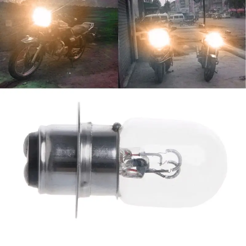 2021 New T19 P15D-25-1 DC 12V 35W White Headlight Double Filament Bulb For Motorcycle