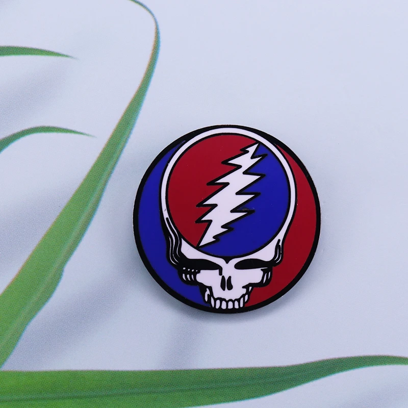 Grateful Dead Steal Your Face lapel pin detailed graphic artwork design rock music fans gift