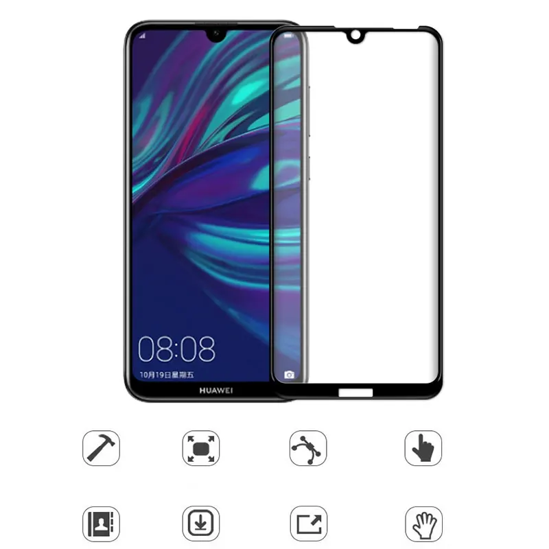 5Pcs 9D For huawei y6 2019 glass for huawei y7 2019 tempered glass protective film y6 huavei y7 huawey y72019 screen protector