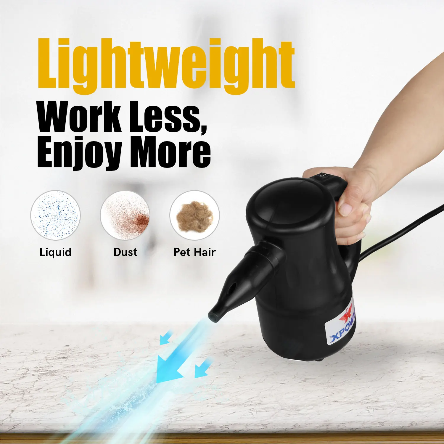 XPOWER منفاخ أوراق الهواء 550 واط منفاخ الهواء الكهربائي الكمبيوتر تنظيف منفاخ الغبار مكنسة كهربائية المنزل سيارة نظافة مجفف الحيوانات الأليفة الصغيرة