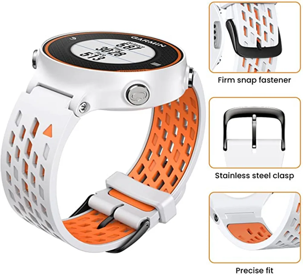 ANBEST Silicone Replacement Watch Strap For Garmin forerunner 735XT/630/620/235/230 Outdoor Sport Wristband for Approach S6