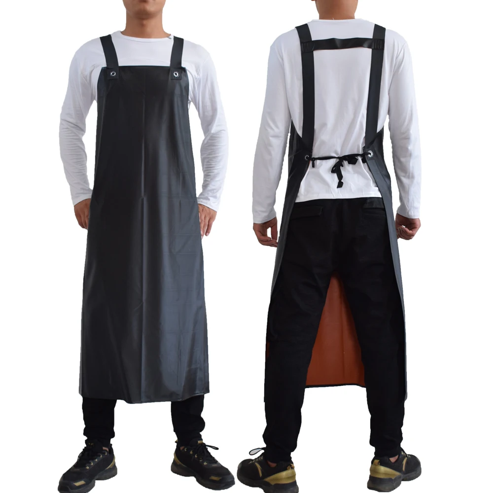 Apron waterproof and oil-proof thickened lengthened acid and alkali resistant apron