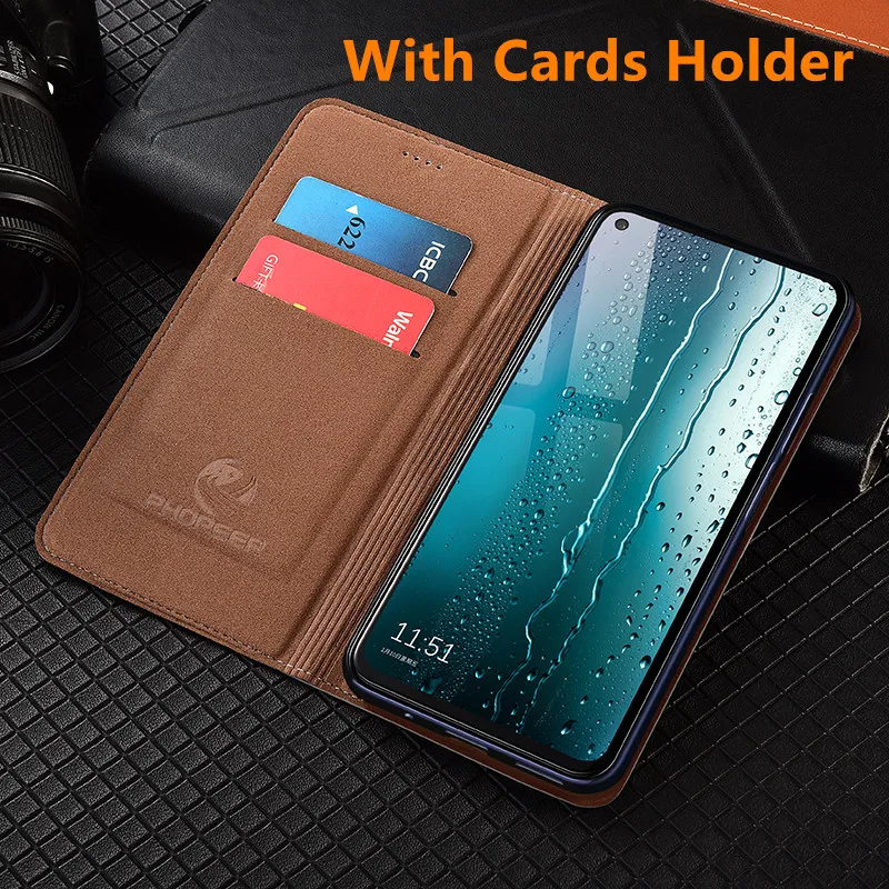 Business Genuine Leather Manetic Phone Case Card Slot Holster For Asus ROG Phone 3 ZS661KS/Asus ROG Phone ZS600KL Phone Bags