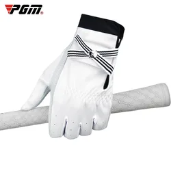 PGM Golf Gloves Women Sheepskin Breathable Palm Ladies Genuine Leather Sport Gloves Anti-Slip Training Mittens Elegant 1 Pair