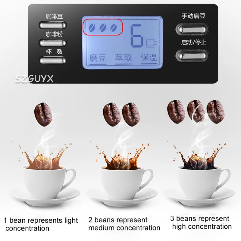 1200ml Electric Coffee Maker Machine Household Fully Automatic Coffee Maker Espresso Coffee Home Kitchen Appliance 220V